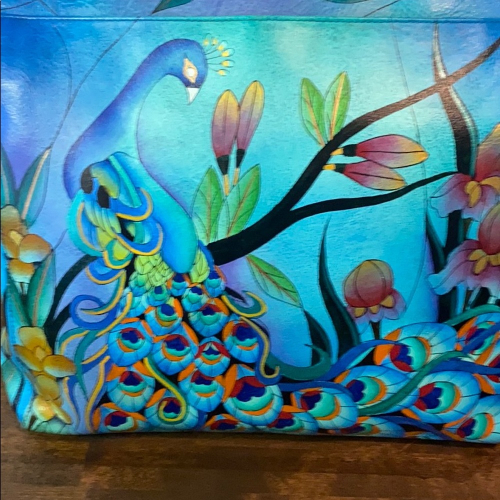 NEW Anuschka Peacock Theme Large Organizer Tote